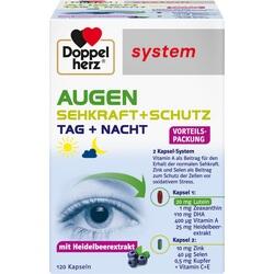 Verpackung von Doppelherz mit Kapseln für Augenschutz und Sehkraft, enthält Heidelbeer-Extrakt.