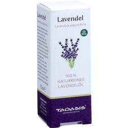 Weiße Kartonverpackung mit Lavendelöl-Abbildung und dem Schriftzug "Lavendel".