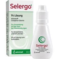 Eine Flasche und eine Packung mit der Aufschrift "Selergo 1% Lösung".